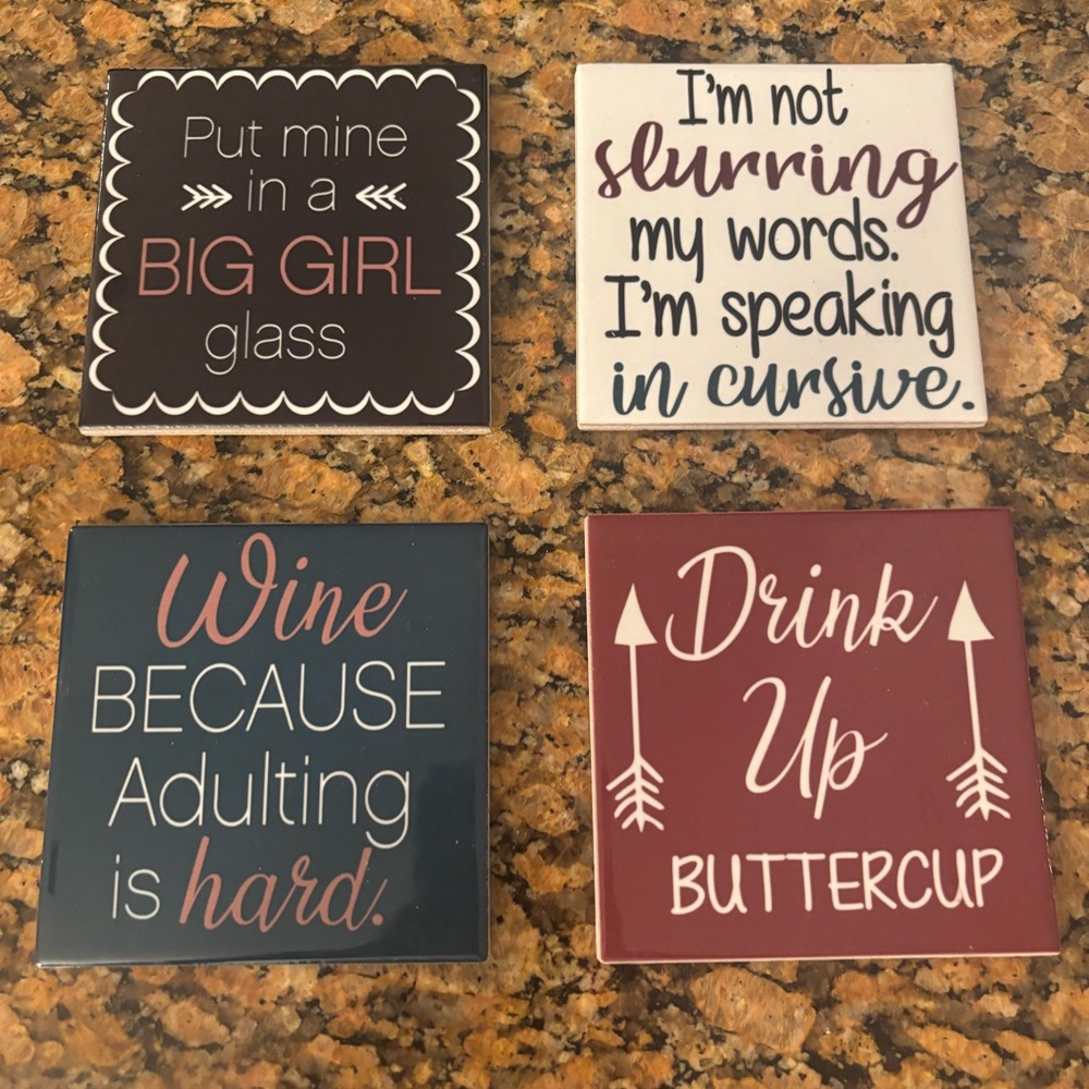 Set of Four Quote Coasters